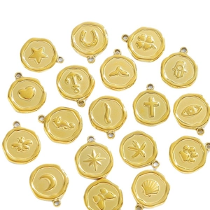 Pendentifs trèfle à quatre feuilles en acier inoxydable et breloques vintage dorées pour bijoux