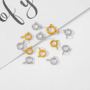 DIY jewelry spring ring clasps in gold and silver plating for necklaces and bracelets
