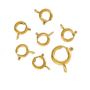 18K gold plated stainless steel spring ring clasps for DIY jewelry making sets