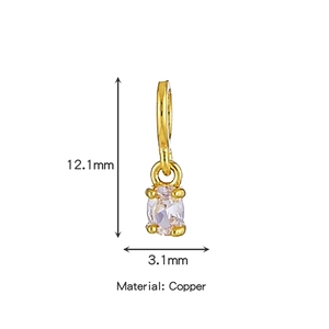 Schema dettagliato con altezza 12,1mm e larghezza 3,1mm del ciondolo in rame rosa