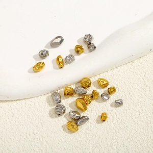Perline in acciaio inossidabile stile barocco oro e argento per gioielli DIY