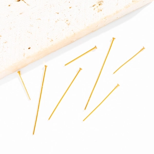 18K gold plated stainless steel flat head T-pins for DIY jewelry and earring making