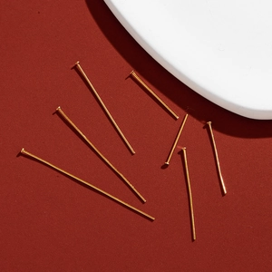 Flat head pins in 18K gold plated stainless steel for DIY jewelry making accessories