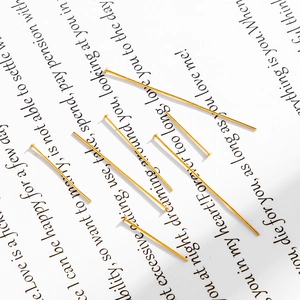 Polished 18K gold plated stainless steel T-pins for DIY jewelry making and earrings