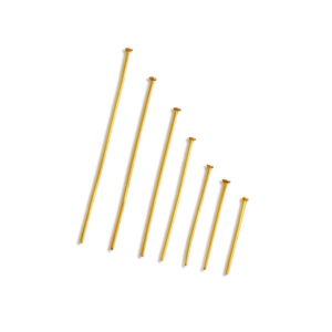 Golden 18K plated stainless steel T-pins for DIY jewelry making in various lengths