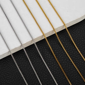 Polished 1.5mm stainless steel box chains in gold and silver for jewelry making
