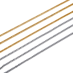 Ensemble de chaînes gourmettes plates plaquées or et argent pour bijoux DIY