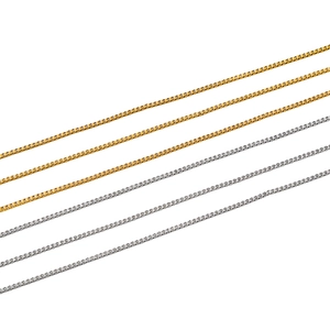 Polished 1.8mm stainless steel box chains in gold and silver finishes for jewelry making