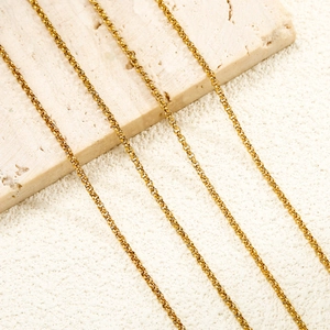 Polished 18K gold plated stainless steel 2mm rolo chain for DIY jewelry making