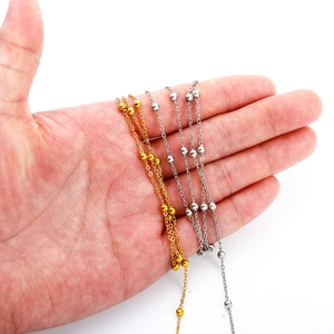 Polished stainless steel 18K gold and silver bead chain for DIY jewelry making