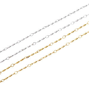 Polished stainless steel twisted chain in gold and silver colors for DIY jewelry making