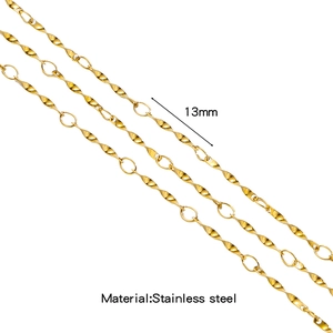 Polished 13mm stainless steel twisted chain necklace for DIY jewelry making