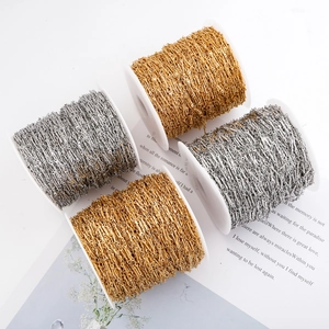 Rolls of gold and silver vacuum-plated stainless steel chains for DIY jewelry making