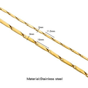 Stainless Steel Stick Chain Bamboo Joint Link For DIY Necklace Bracelet Making Vacuum Electroplated Jewelry Findings Accessary