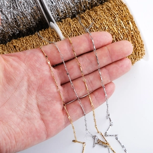 Stainless Steel Meteor Ingot Stick DIY Jewelry Chain For Necklace Bracelet Making Gold Silver Vacuum Electroplated Accessory