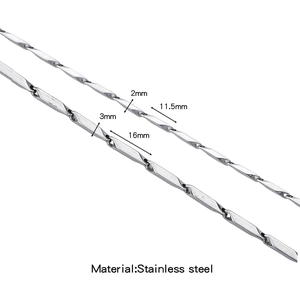 Polished stainless steel cylinder chain links in 2mm and 3mm sizes for DIY jewelry