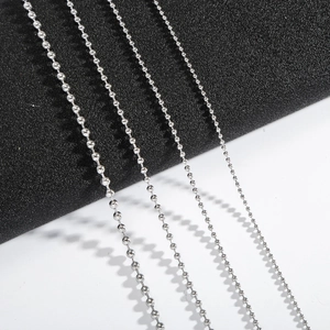 Stainless Steel Ball Chain For DIY Jewelry Making Accessories Silver Color Round Bead Chain For Necklaces Bracelets Crafts