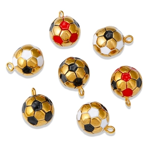 Lot de breloques football dorées pour bijoux DIY colliers et accessoires de porte-clés sport