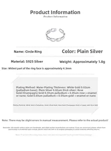 Detailed specs of S925 sterling silver open ring with weight and material parameters