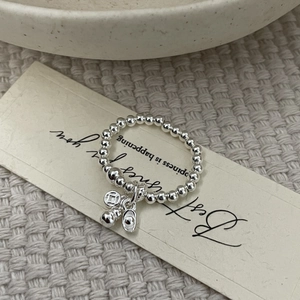 S925 sterling silver beaded ring with oriental fortune charms and lucky coins