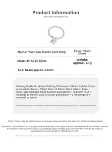 Detail view of S925 sterling silver beaded ring with mini ingot charm and specifications