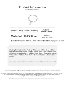 Detailed S925 silver candy pendant ring specs with 1.4g weight and size parameters