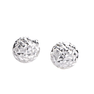 Minimalist S925 sterling silver hemispherical stud earrings with diamond cut finish