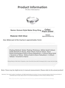 Macro detail of S925 silver double teardrop ring showing 7.6mm width and 4.1g weight