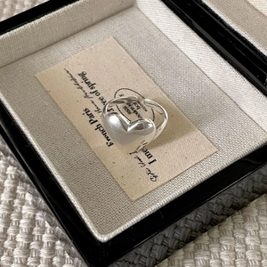 Bague cœur en argent sterling S925 dans son coffret avec carte vintage française