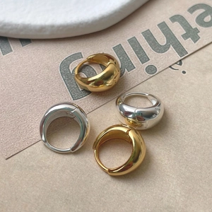 Minimalist 925 sterling silver geometric ear studs in polished gold and silver finishes