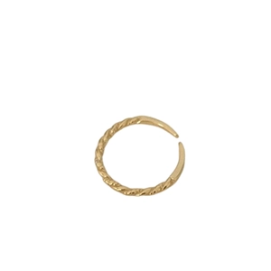 Anello a spirale minimalista in argento sterling 925 dorato con design a treccia elegante