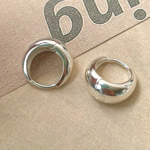 Minimalist 925 sterling silver hoop earrings with a polished mirror finish for women