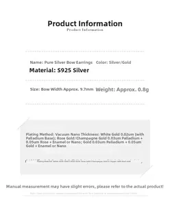 Spécifications de taille et de matériau des boucles d'oreilles nœud en argent 925