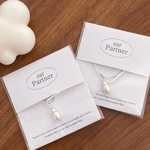 Detail showing S925 sterling silver hallmark on the water-drop pearl pendant necklace
