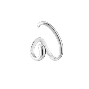 Minimalist S925 sterling silver ear cuff with double layered fluid irregular lines