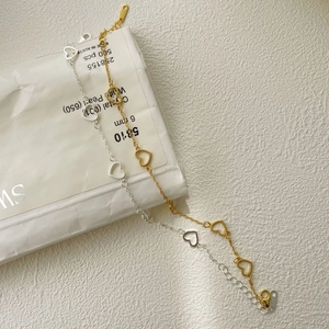 Elegant 925 sterling silver heart-shaped chain bracelets in gold and silver finishes