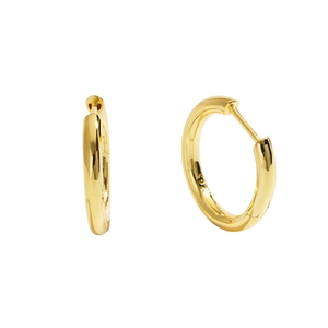 Boucles d'oreilles créoles dorées en argent S925 avec finition polie et fermoir sûr