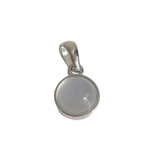 Collier minimaliste en argent sterling S925 avec pendentif rond en pierre précieuse translucide