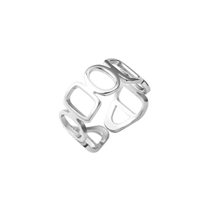 Minimalist S925 sterling silver geometric hollow ring with open adjustable band for women