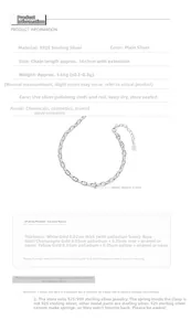 Détails du bracelet chaîne nez de porc en argent S925 avec longueur de 16+3cm