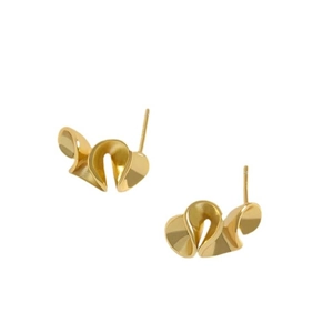 Orecchini a lobo minimalisti in argento S925 dorato con design astratto ondulato