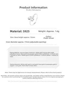 Dettagli delle dimensioni dell'anello a fiocco in argento S925 con altezza di 10mm