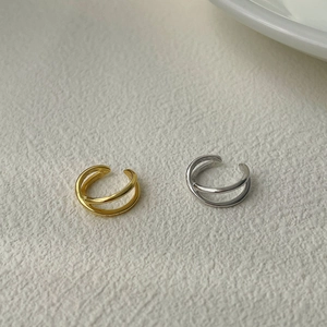 Minimalist S925 silver X-shaped crisscross ear cuffs in gold and silver finishes