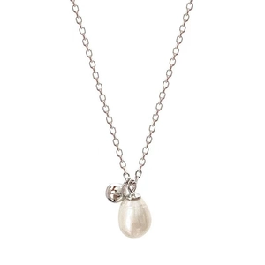Elegant S925 silver necklace featuring natural freshwater pearl and metallic ball pendants