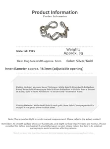 Detail specifications of S925 sterling silver twisted ring with 5mm width and adjustable size