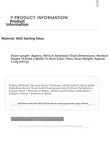 Detaillierte Spezifikationen der S925 Silber-Schleifen-Halskette mit Maßen und Details