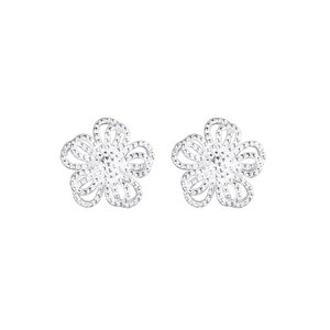 Minimalistische S925 Sterling Silber Hohlblumen Ohrstecker für Damen in elegantem Silber Design