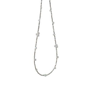 Élégant collier en argent sterling S925 avec des perles arc-en-ciel irisées pour femmes