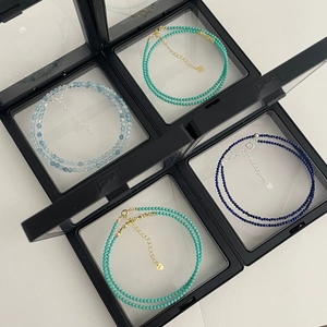 925 Sterling Silver Beaded Necklace For Women Natural Stone Aquamarine Lapis Lazuli Turquoise Butterfly Pendant Clavicle Chain Jewelry Gift