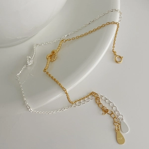 Elegant S925 sterling silver woven heart knot bracelets in gold and silver finishes